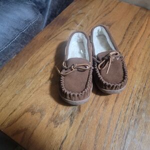 Brown Kids Moccasin Shoes